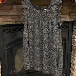 🌼 4/$20 Abstract Print Ruffle Sleeve Tank